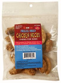 12 Pack Freeze Dried Chicken Necks In a Zip Lock Peggable Bag with UPC