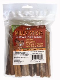 25 Pack 6 Inch Bully Stick in Zip Lock Bag