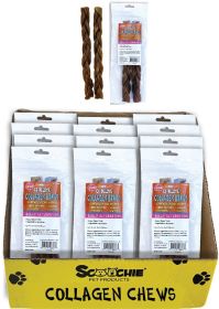 2 Pack 12 Inch BRAIDED CS Deluxe Collagen Sticks box  of 12