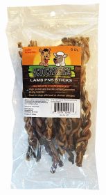 6 oz 6-9" Braided Lamb PNS Stick In Peggable Zip Lock Bag