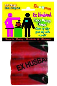 Scoochie EX HUSBAND  3 Pack Poop Bags In Bag and Header
