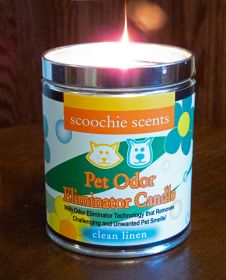 Scoochie Scents Clean Linen Pet Odor Eliminator Candle Tin